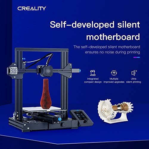 Ender-3 V2 3D Printer Upgraded Motherboard Art Laboratory Carborundum Glass Plate 3D Printer Resume Function Print Size 220 x 220 x 250mm 