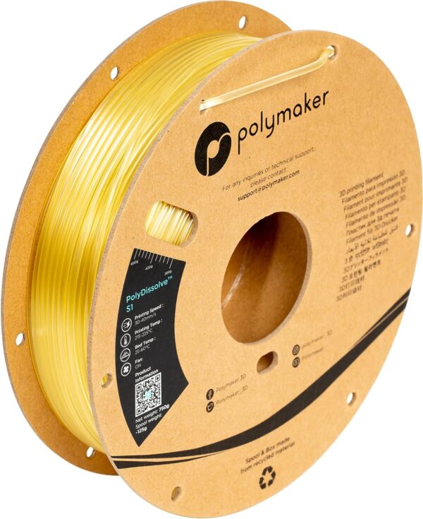 2.85mm(3mm) PVA Filament 2.85mm Water Soluble Filament 750g - Polymaker PolyDissolve S1 Support Material for PLA 3D Filament, Soluble PVA Filament 3mm, Print with 2.85mm Openning 3D Printers Only