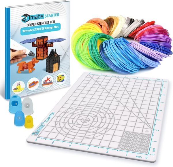 3D Pen Filament with Silicon Design Mat and Compatible Stencils