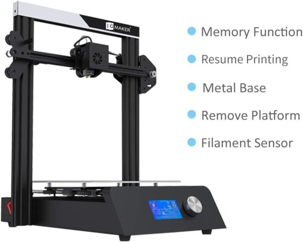 JGAURORA JGMAKER Magic DIY 3D Printer with Metal Base Resume Printing Filament Run Out Detection Resume Print and Build-in Power Supply 220x220x250mm - Image 2