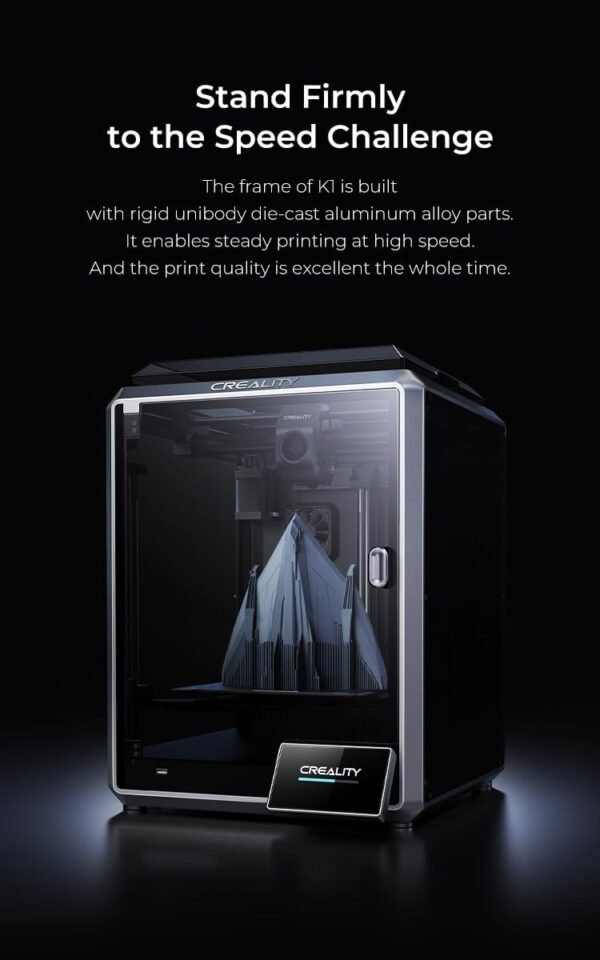 Creality K1 Speedy 3D Printer, with 600mm/s Fast Printing Speed, 32mm³/s Flow Hotend, Model Cooling by Two Fans, Hands-free Auto Leveling, Quality Model Free of Ringing, Build Volume: 220*220*250mm - Image 4