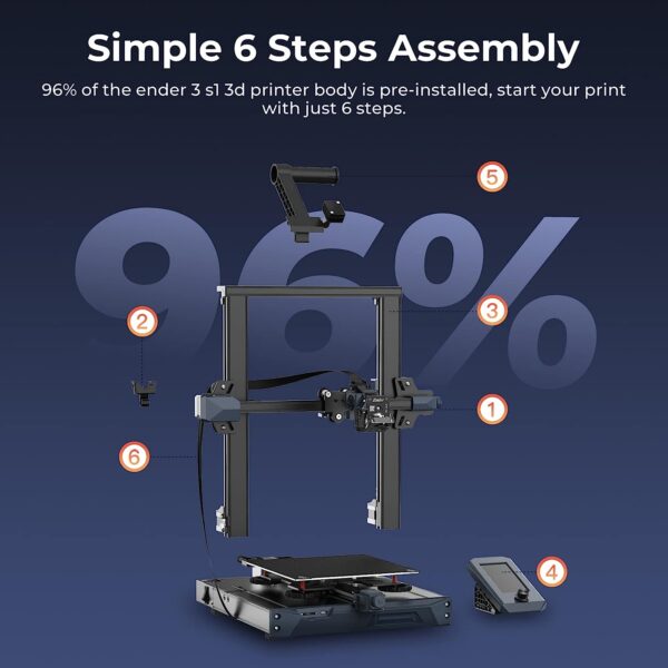 Creality Ender 3 S1 3D Printer with Direct Drive Extruder CR Touch Auto Leveling High Precision Double Z-axis Screw Silent Board Printing Size 8.6X8.6X10.6in, Upgrade Ender 3 V2 for Beginners - Image 6