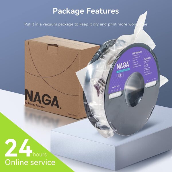 NAGA ABS 3D Printer Filament 1.75mm, High Toughness & High Hardness Filament, 1kg Spool(2.2lbs), Dimensional Accuracy +/- 0.03 mm (White) - Image 6