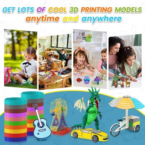 SUNLU 3D Pen Filament Refills, 10 Bright Rainbow Colors, Total 164 Feet (50 Meters), Each Color 16.4 Feet (5 Meters), PLA Filament 1.75mm for Most 3D Pens, Easy to Use, High Compatibility - Image 6