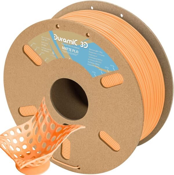 DURAMIC 3D Matte PLA Filament 175mm Orange 1kg Cardboard Spool