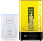 ELEGOO Mercury Plus 2.0 Large Wash and Cure Machine for LCD/SLA/DLP 3D Printing Models Cure Box with Rotary Curing Turntable and Washing Bucket