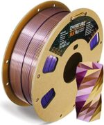 OVERTURE Silk PLA 1.75mm Dual Color Filament, Clog-Free Shiny 3D Printer Filament, 1kg Spool(2.2lbs), Dimensional Accuracy +/- 0.03 mm, Fit Most FDM Printer(Silk Purple-Gold)