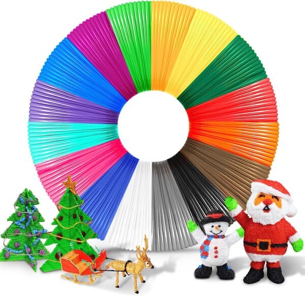 SUNLU 3D Pen Filament Refills, 10 Bright Rainbow Colors, Total 164 Feet (50 Meters), Each Color 16.4 Feet (5 Meters), PLA Filament 1.75mm for Most 3D Pens, Easy to Use, High Compatibility