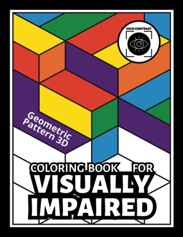 Visually Impaired High Contrast Coloring Book Geometric Pattern 3D