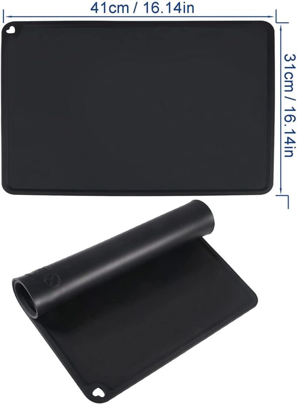 3D Printer Silicone Slap Mat 410 X 310mm/16x12 inch Clean-up or Resin Transfer to Protect Work Surface for DLP SLA LCD 3D Printer Accessories (Black & Black) - Image 2
