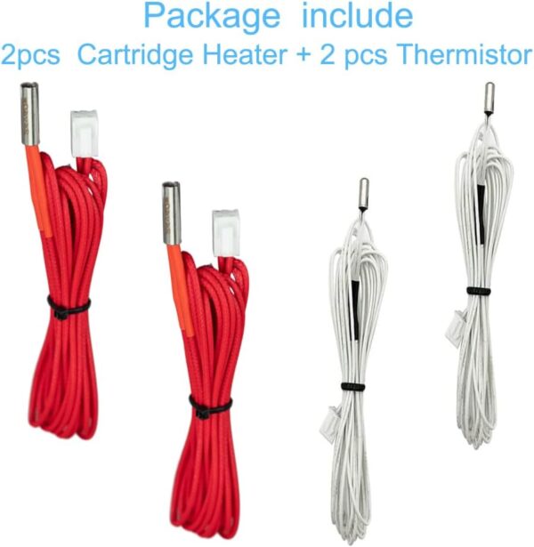 HzdaDeve 3D Printer Heater Cartridge 24V 40W and NTC 100 K 3950 Thermistor Kit for Anycubi Kobra Go Kobra Neo Hot End Parts (4 Pcs) - Image 4