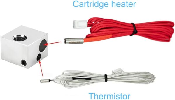 HzdaDeve 3D Printer Heater Cartridge 24V 40W and NTC 100 K 3950 Thermistor Kit for Anycubi Kobra Go Kobra Neo Hot End Parts (4 Pcs) - Image 5