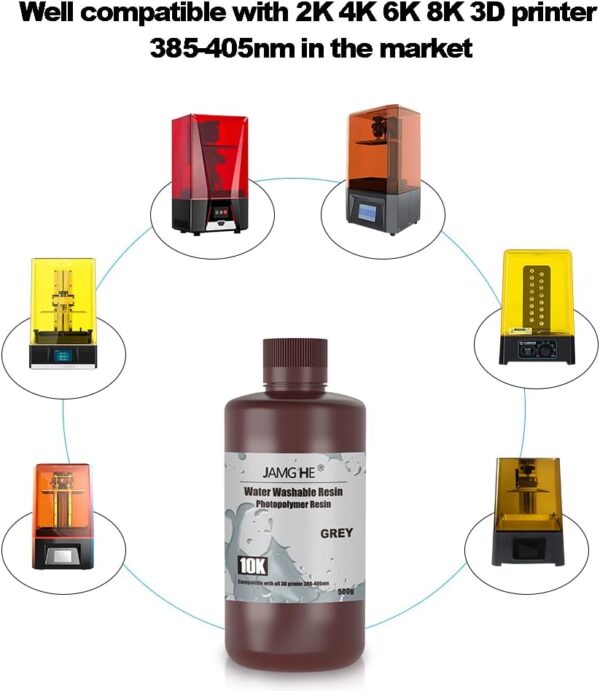 JAMG HE Rapid UV-Curing Resin 405nm, Dental Model Resin for Orthodontic Brace Water Washable with Lower Shrinkage & High Presicion Grey 500g - Image 5