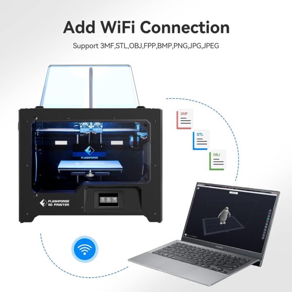 Flashforge Upgrade Creator Pro T 3D Printer, Direct Drive Dual Extruder, WiFi Connection, Semi Auto Leveling, Color Touchscreen, Works with ABS/PETG/PLA - Image 6