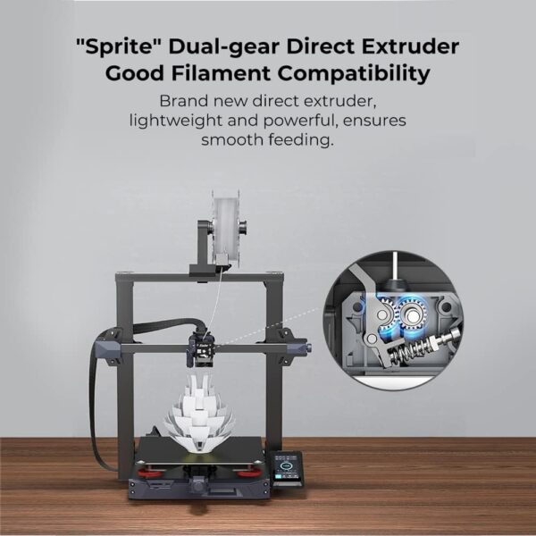 Creality Ender-3 S1 Plus 3D Printer 300 * 300 * 300 mm Build Volume Sprite Dual-Gear Direct Extruder Dual Z-Axes,Ender-3 S1 Pro Upgrade - Image 5