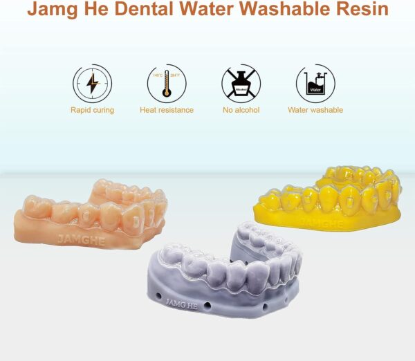 JAMG HE Rapid UV-Curing Resin 405nm, Dental Model Resin for Orthodontic Brace Water Washable with Lower Shrinkage & High Presicion Grey 500g - Image 4