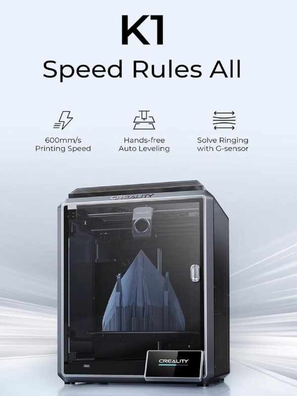 Creality K1 Speedy 3D Printer, with 600mm/s Fast Printing Speed, 32mm³/s Flow Hotend, Model Cooling by Two Fans, Hands-free Auto Leveling, Quality Model Free of Ringing, Build Volume: 220*220*250mm - Image 2