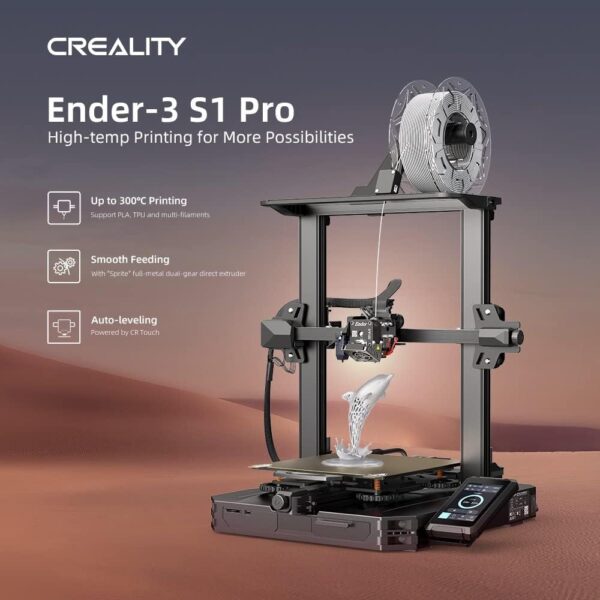 CREALITY Official Ender 3 S1 Pro 3D Printer with 300°C High-Temperature Nozzles, Sprite Direct Extruder, CR Touch Auto Leveling, Removable PEI Sheet and 4.3 inch Touchscreen, Supports Nine Languages - Image 2