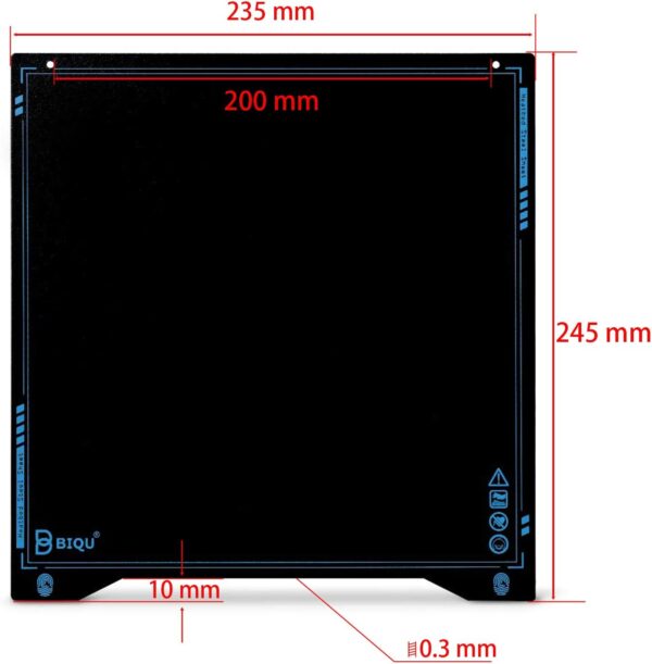 BIQU Upgrade SSS Spring Steel Sheet with Magnetic Sticker, 235X235MM Ultra-Flexible Removable Surface Heated Bed Platform 3D Printer Parts Printing Build Plate for Ender 3/Ender3 Pro/Ender 5/B1 - Image 3