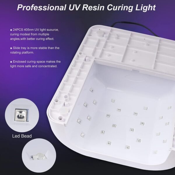 ENOMAKER UV Resin Curing Light Box Resin Dryer Machine 24PCS 405nm LED Beads Professional for LCD/SLA/DLP 3D Printer Models - Image 3