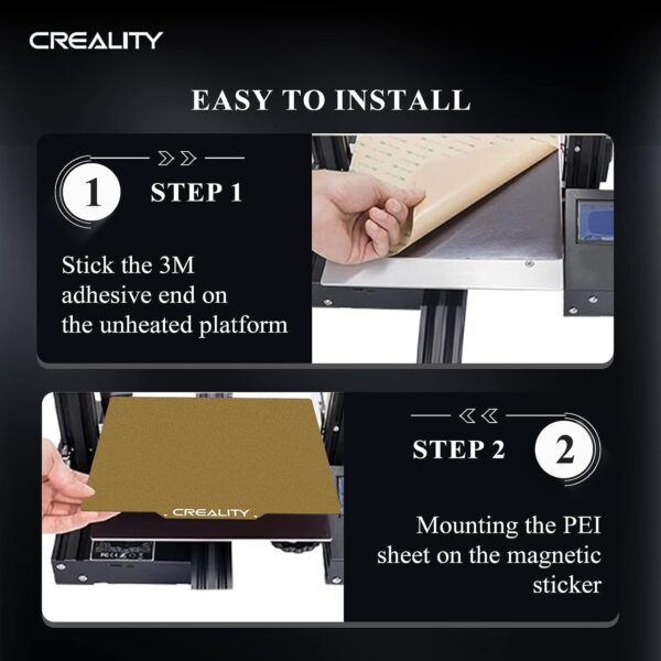 Creality Official PEI Plate with Adhesive for Creality Ender 3/Ender 3 Pro/Ender 3 V2/Ender 3 S1/Ender 3 S1 pro/Ender 3 neo/Ender 3 v2 neo/Ender 5/Ender 5 Pro and All 235 * 235mm size 3D printer - Image 5