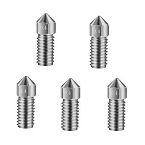 LANKEGU 5 PCS Upgraded Stainless Steel Nozzles 3D Printer Accessories