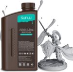 SUNLU 3D Printer Resin, 1000g ABS-Like High Toughness Resin for 4k/6k/8k LCD/DLP/SLA Resin 3D Printer, 405nm UV Curing 3D Printing Resin, Good Resistance, Non-Brittle & High Precision, Grey 1000g
