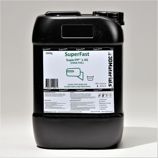 SuperPP 5000g is The Fastest Tough Clear Resin Ever (1.4GPa, 25% Elongation), 1.3 Sec (Mono 50um) Made in Korea by 3DMaterials