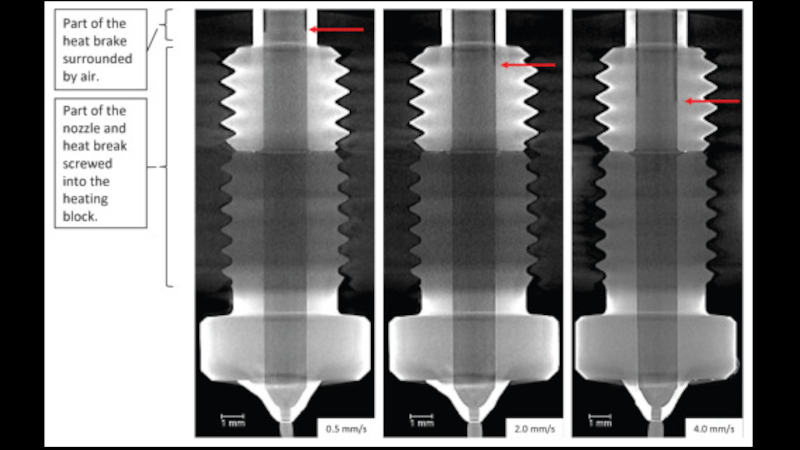 View inside a 3D printer nozzle with computer tomography