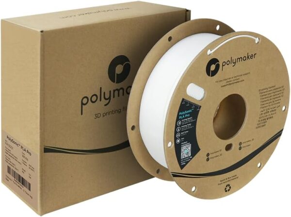 Polymaker High Speed PLA Pro Filament 1.75mm, White PolySonic PLA Pro 3D Printer Filament 1kg - Stronger Fast Printing PLA Compatible with Most Printers - Image 6