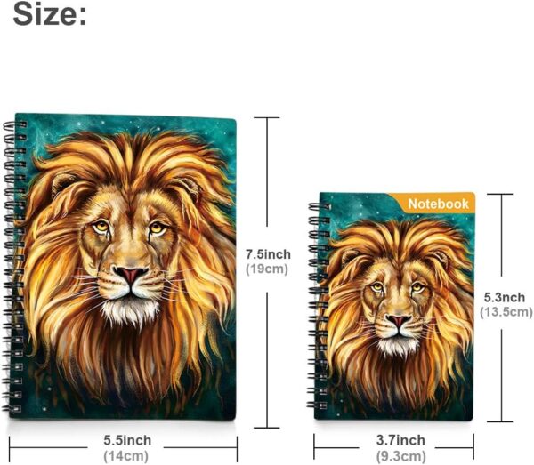 3D Kids Lion Spiral Notebooks,Back to School Supplies,Hard Cover Spiral Note Pad (Notebook Ruler Bookmark Set) - Image 4