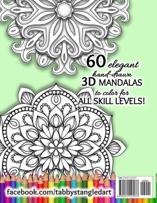 Floating Mandalas Volume 2: 60 elegant 3D mandalas to color - Image 2