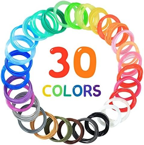 BBLIFE 30 Colors 175mm PLA 3D PrinterPen Filament Refill Each