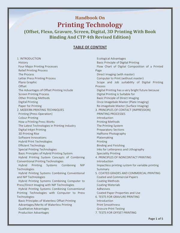 Handbook on Printing Technology (Offset, Flexo, Gravure, Screen, Digital, 3D Printing with Book Binding and CTP) 4th Revised Edition - Image 3