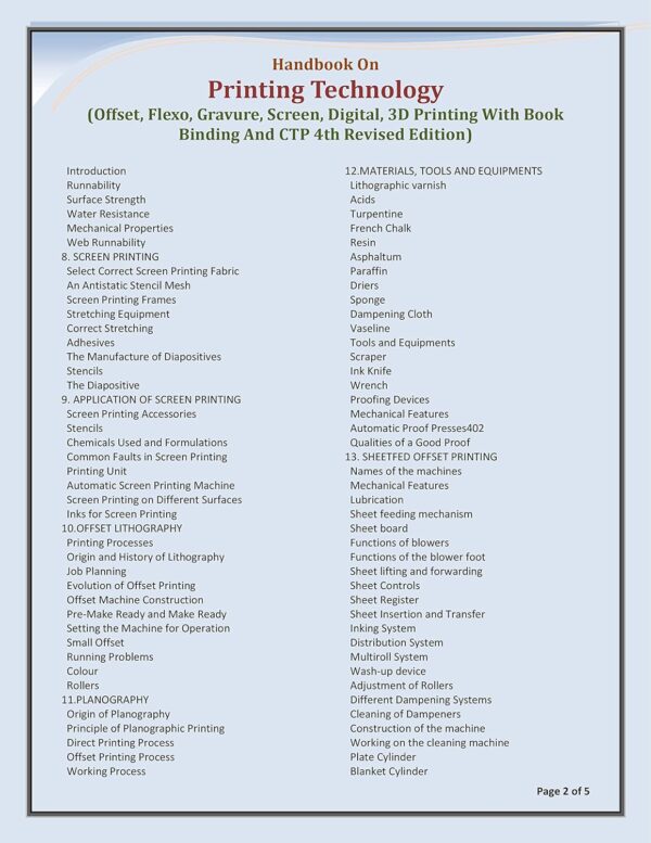 Handbook on Printing Technology (Offset, Flexo, Gravure, Screen, Digital, 3D Printing with Book Binding and CTP) 4th Revised Edition - Image 4