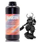 INNICON Fast ABS-Like 3D Printer Resin, 405nm Rapid Non-Brittle Tough High Precision Standard Photopolymer LCD DLP 3D Printing Resin UV-Curing Liquid 3D Resin Black