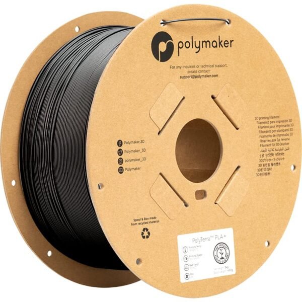 Polymaker 3kg PLA 3D Printer Filament 175mm Black PLA Plus