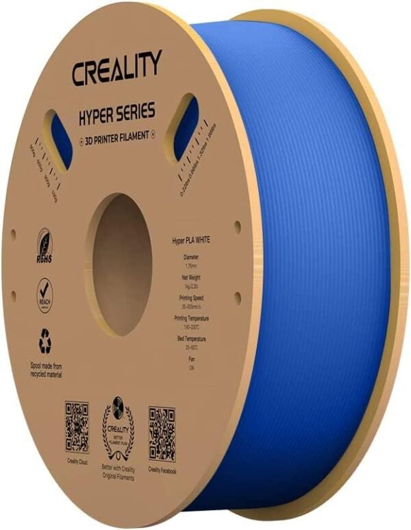 Creality Hpyer PLA 3D Printer Filament 1.75mm, 1kg Cardboard Spool (2.2lbs), Designed for High Speed Printing, Dimensional Accuracy +/- 0.03 mm, Fits Most FDM Printers (Blue)