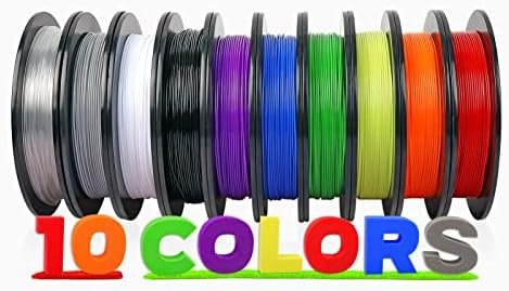 dikale PETG 3D Printer Filament Bundle 10 Packs 10 Colors
