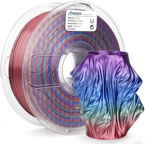 AMOLEN 3D Printer Filament Silk PLA Filament 175mm Shiny Cosmic