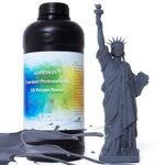 3D Printer Resin Standard Photopolymer 405nm UV-Curing Resin Low Odor Low Shrinkage High Precision Printing for LCD 3D Printers Gray/500g