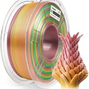 COLIDO Rainbow Silk PLA + 3D Printer Filament - Neatly Wound, Smooth Multicolor, 1.75mm Diameter, 0.02mm Accuracy, 2.2lbs (1KG) Spool - Compatible with Most FDM 3D Printers (Rainbow, 1 Pack)