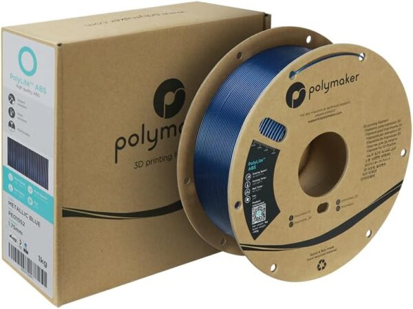 Polymaker Metallic ABS Filament 1.75mm Metallic Blue, ABS 3D Printer Filament 1.75mm Heat Resistant 1kg - PolyLite ABS 3D Printing Filament 1.75mm, Strong & Durable, Dimensional Accuracy +/- 0.03mm - Image 2