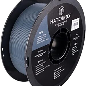 HATCHBOX 1.75mm Gray Blue PETG 3D Printer Filament, 1 KG Spool, Dimensional Accuracy +/- 0.03 mm, 3D Printing Filament