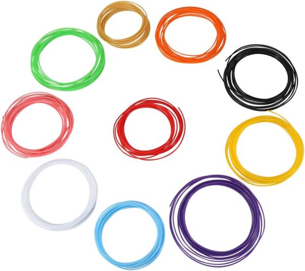 10 Colors 5M / Roll 3D Printer Pen Filament Abs 3D Doodler Pen Refills Pla 1.75Mm Plastic Consumables Material Unleash Your Creativity 3D Pen for Kids (ABS)