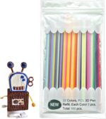 160 Pieces 3-D Pen Filament Refills, 2.5mm Filament Refills, Colorful 3-D Pen Refills, Drawing Pen Refill Filament, Doodler Pen Refills, 3-D Printing Pen Filament for Art Creation