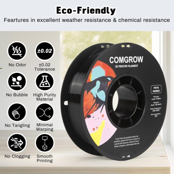 Comgrow Creality K1C 3D Printer and Comgrow PETG 3D Printer Filament 1.75mm, High Precision and Tough 3D Printer Filament 4kg - Image 8