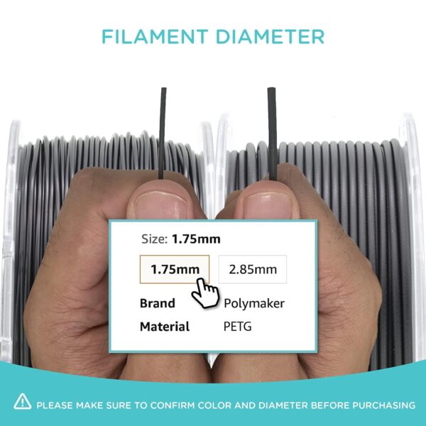 Polymaker PETG Filament 1.75mm 1kg Clear 3D Printer Filament, PolyLite PETG 3D Printing Filament 1.75mm, Dimensional Accuracy +/- 0.03mm, Print with Most 3D Printers - Image 4