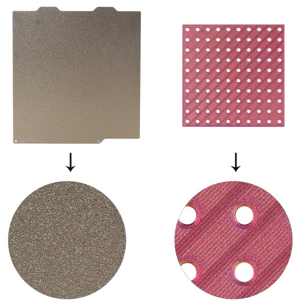3D Printer Platform A1 Mini PEI Powder Coating Stainless Steel Plate 184 x 184 mm Gold: Dual Texture PEI Spring Steel Plate Strong Adhesion and Easy Prints Release BCZAMD - Image 3