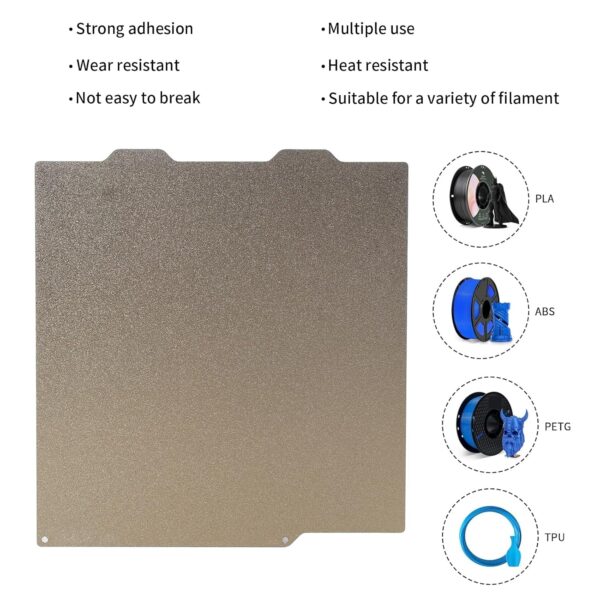 3D Printer Platform A1 Mini PEI Powder Coating Stainless Steel Plate 184 x 184 mm Gold: Dual Texture PEI Spring Steel Plate Strong Adhesion and Easy Prints Release BCZAMD - Image 4